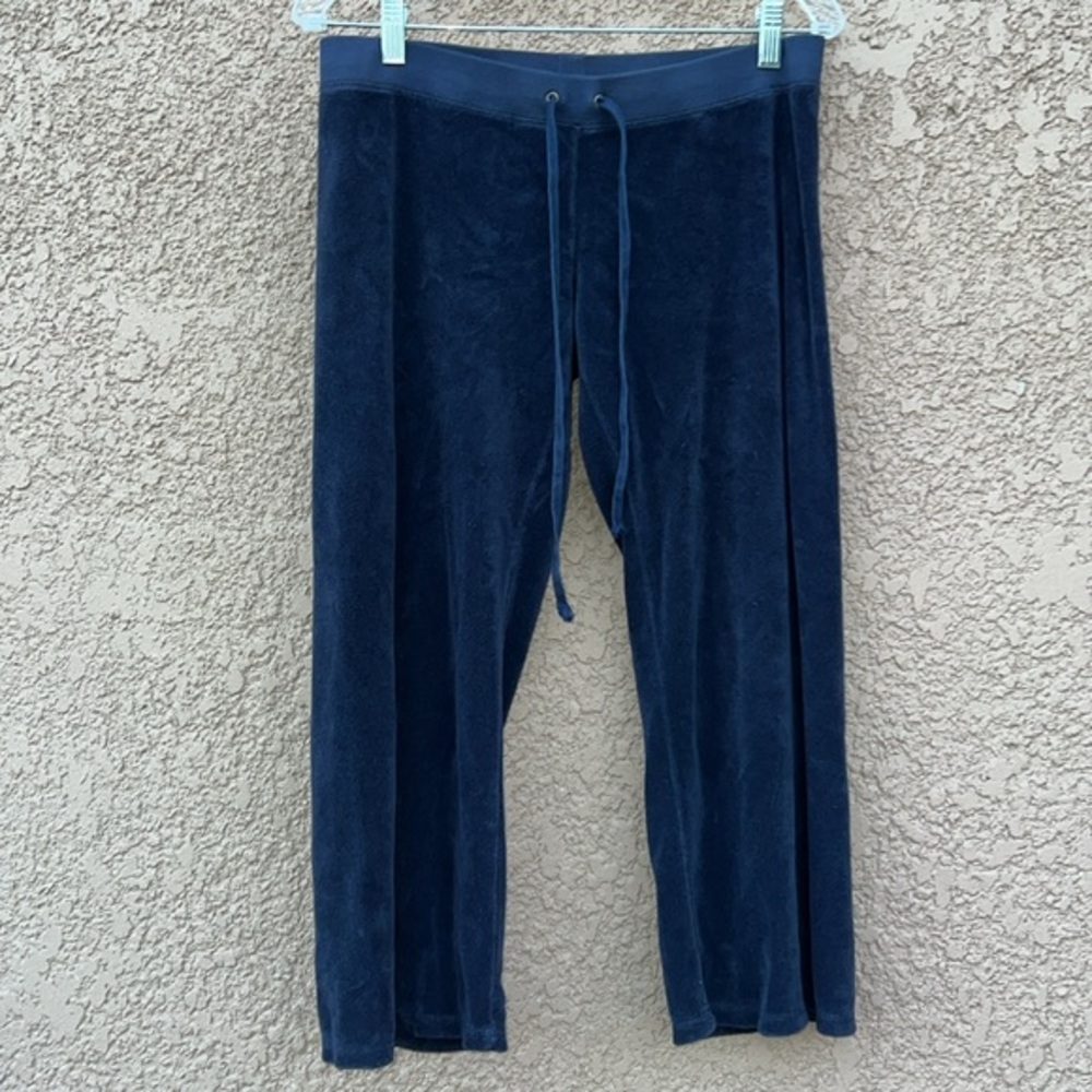 Juicy Couture Crop Track Pants w Zip Pockets Women's Size Small‎ Blue Y2K